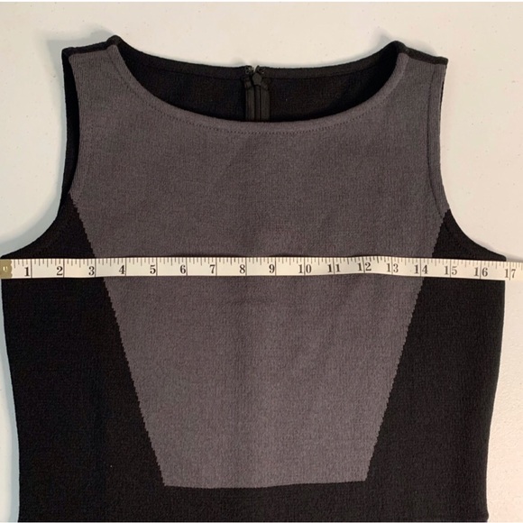 ST. John Black Grey and Blue Milano Sleeveless Colorblock Dress - Picture 3 of 6